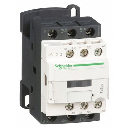 IEC Magnetic Contactor, 1NC/1NO, 240V AC, 3 P, Non-Reversing, Screw Clamp MPN:LC1D12U7