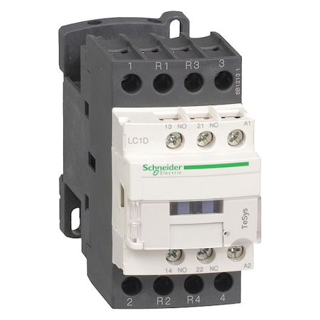 IEC Magnetic Contactor, 1NC/1NO, 120V AC, 4 P, Non-Reversing, Screw Clamp MPN:LC1D188G7