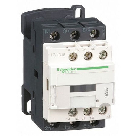 IEC Magnetic Contactor, 1NC/1NO, 24V AC, 3 P, Non-Reversing, Screw Clamp MPN:LC1D18B7