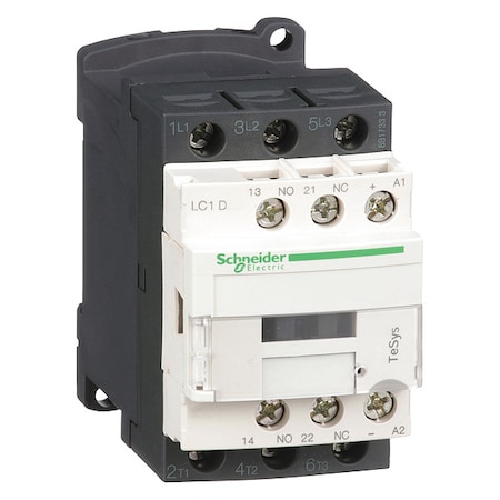 IEC Magnetic Contactor, 1NC/1NO, 24V DC, 3 P, Non-Reversing, Screw Clamp MPN:LC1D18BL