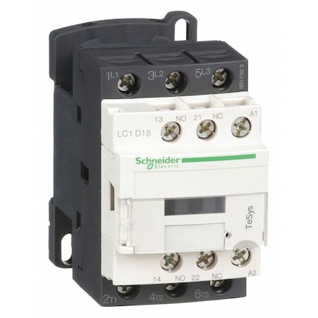 IEC Magnetic Contactor, 1NC/1NO, 240V AC, 3 P, Non-Reversing, Screw Clamp MPN:LC1D18U7