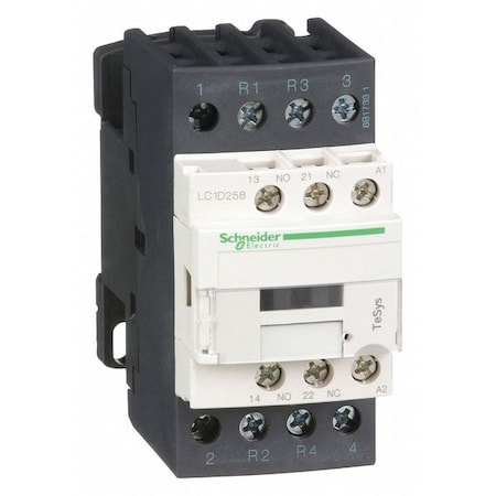 IEC Magnetic Contactor, 1NC/1NO, 120V AC, 4 P, Non-Reversing, Screw Clamp MPN:LC1D258G7