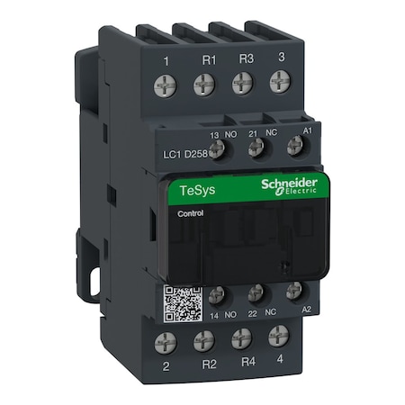 IEC Magnetic Contactor, 1NC/1NO, 240V AC, 4 P, Non-Reversing, Screw Clamp MPN:LC1D258U7
