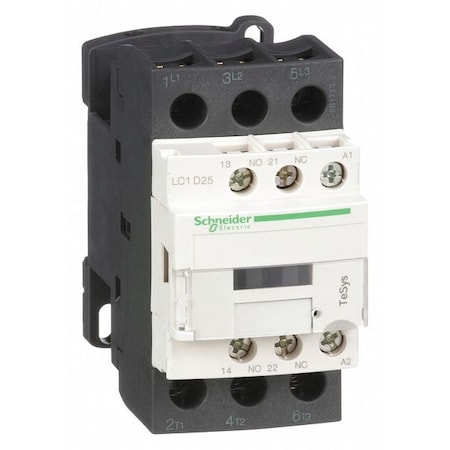 IEC Magnetic Contactor, 1NC/1NO, 240V AC, 3 P, Non-Reversing, Screw Clamp MPN:LC1D25U7