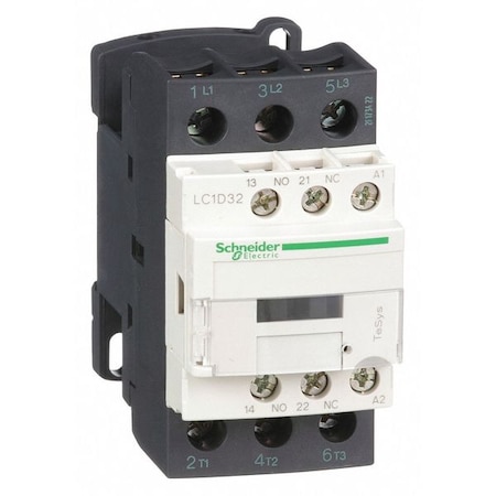 IEC Magnetic Contactor, 1NC/1NO, 24V AC, 3 P, Non-Reversing, Screw Clamp MPN:LC1D32B7