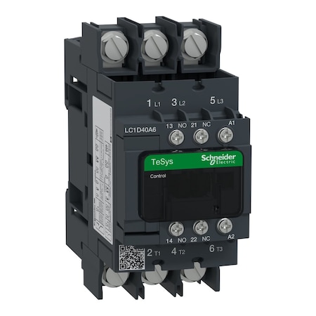 IEC Magnetic Contactor, 1NC/1NO, 120V AC, 3 P, Non-Reversing, Screw MPN:LC1D40A6G7