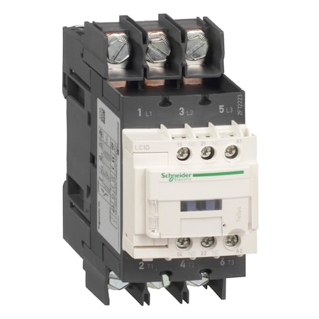 IEC Magnetic Contactor, 1NC/1NO, 125V DC, 3 P, Non-Reversing, Box Lug MPN:LC1D40A6GD