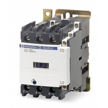 IEC Magnetic Contactor, 1NC/1NO, 24V DC, 3 P, Non-Reversing, Screw Clamp MPN:LC1D40ABD