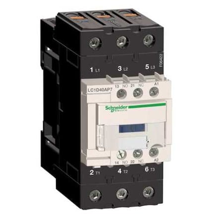 IEC Magnetic Contactor, 1NC/1NO, 208V AC, 3 P, Non-Reversing, Screw Clamp MPN:LC1D40ALE7