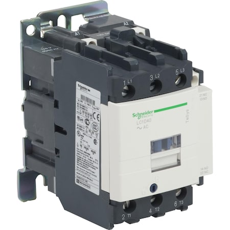 IEC Magnetic Contactor, 1NC/1NO, 24V AC, 3 P, Non-Reversing, Screw Clamp MPN:LC1D40B7