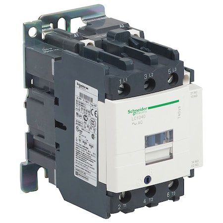 IEC Magnetic Contactor, 1NC/1NO, 110V AC, 3 P, Non-Reversing, Screw Clamp MPN:LC1D40F7