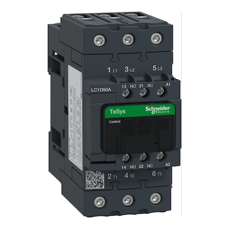 IEC Magnetic Contactor, 1NC/1NO, 120V AC, 3 P, Non-Reversing, Screw Clamp MPN:LC1D50AG7