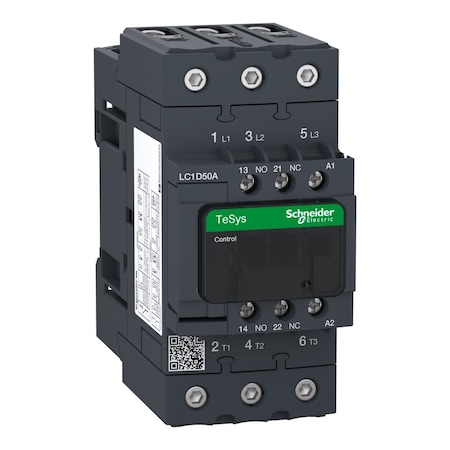 IEC Magnetic Contactor, 1NC/1NO, 208V AC, 3 P, Non-Reversing, Screw Clamp MPN:LC1D50ALE7