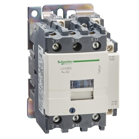 IEC Magnetic Contactor, 1NC/1NO, 24V AC, 3 P, Non-Reversing, Screw MPN:LC1D50B7