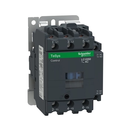 IEC Magnetic Contactor, 1NC/1NO, 120V AC, 3 P, Non-Reversing, Screw Clamp MPN:LC1D50G7