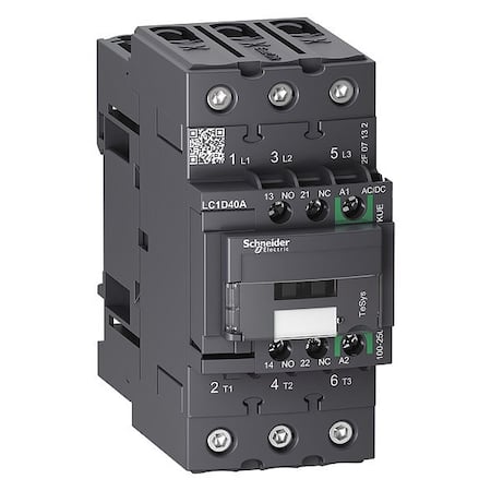 IEC Magnetic Contactor, 1NC/1NO, 24V DC, 3 P, Non-Reversing, Screw Clamp MPN:LC1D65ABBE