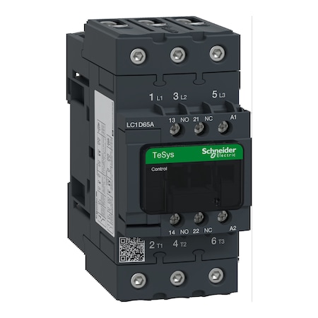 IEC Magnetic Contactor, 1NC/1NO, 120V AC, 3 P, Non-Reversing, Screw Clamp MPN:LC1D65AG7