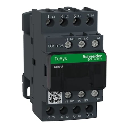 IEC Magnetic Contactor, 1NC/1NO, 208V AC, 4 P, Non-Reversing, Screw Clamp MPN:LC1DT25LE7
