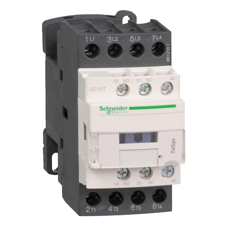 IEC Magnetic Contactor, 1NC/1NO, 24V AC, 4 P, Non-Reversing, Screw Clamp MPN:LC1DT32B7