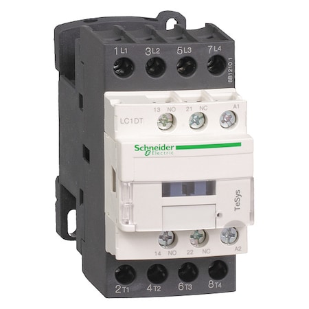 IEC Magnetic Contactor, No Auxiliary Contacts, 24V DC, 4 P, Non-Reversing, Screw Clamp MPN:LC1DT32BD