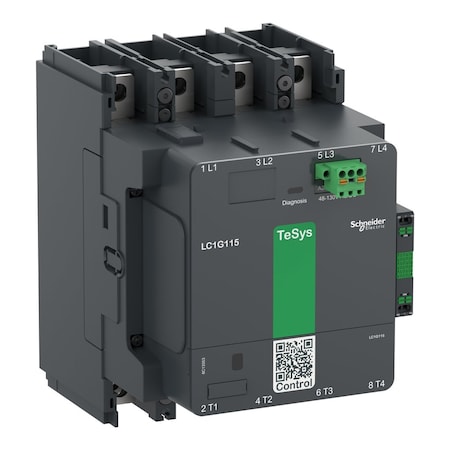 IEC Magnetic Contactor, 1NC/1NO, 48V-130V AC/DC, 4 P, Spring Type MPN:LC1G1854EHEN