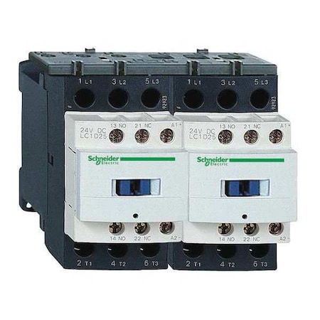 IEC Magnetic Contactor, 1NC/1NO, 24V DC, 3 P, Reversing, Screw Clamp MPN:LC2D09BL