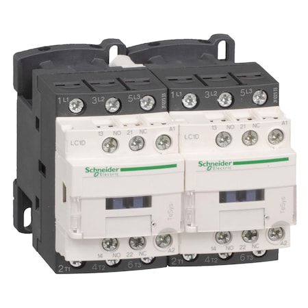 IEC Magnetic Contactor, 1NC/1NO, 110V AC, 3 P, Reversing, Screw Clamp MPN:LC2D18F7