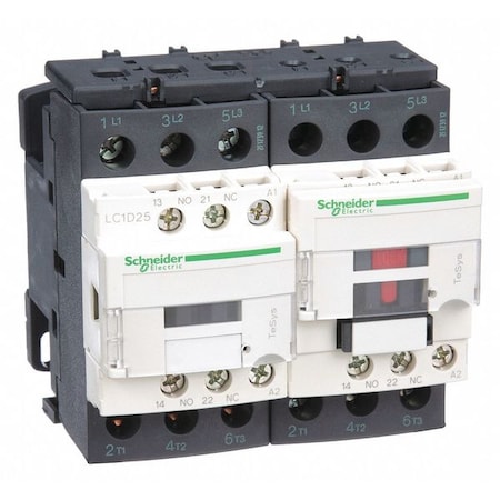 IEC Magnetic Contactor, 1NC/1NO, 120V AC, 3 P, Reversing, Screw Clamp MPN:LC2D25G7