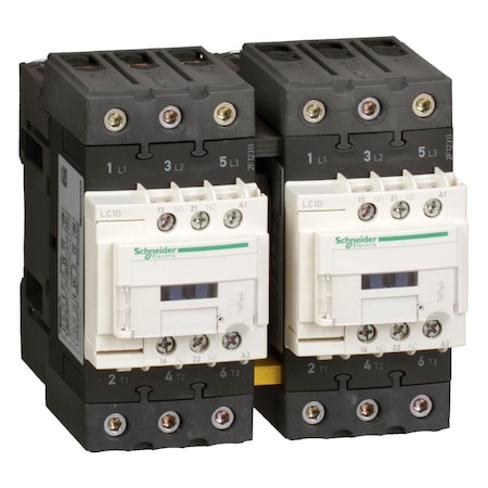 IEC Magnetic Contactor, 1NC/1NO, 120V AC, 3 P, Reversing, Screw Clamp MPN:LC2D50AG7