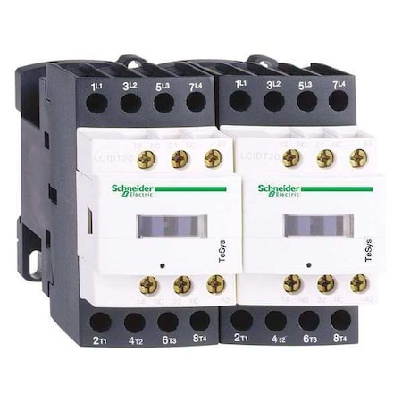 IEC Magnetic Contactor, 1NC/1NO, 24V DC, 4 P, Reversing, Screw Clamp MPN:LC2DT25BD
