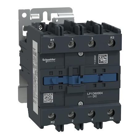 IEC Magnetic Contactor, 4NO, 24V DC, 4 P, Non-Reversing, Screw Clamp MPN:LP1D80004BD