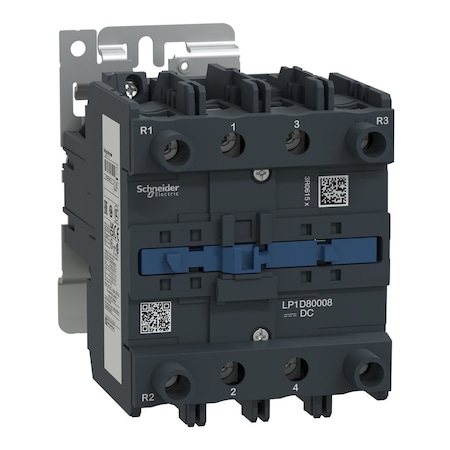 IEC Magnetic Contactor, 2NC/2NO, 24V DC, 4 P, Non-Reversing, Screw Clamp MPN:LP1D80008BD