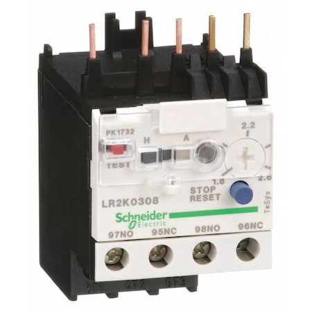 Overload Relay, 1NC/1NO, 1.8 A Min current, 2.6 A Max current, 690V AC MPN:LR2K0308