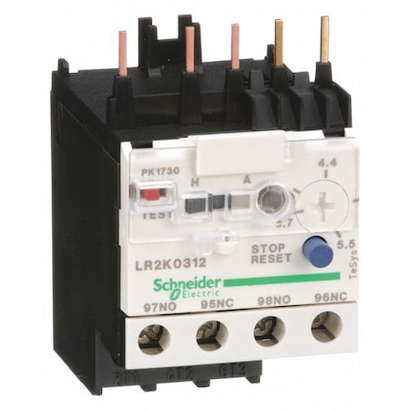 Overload Relay, 1NC/1NO, 3.7 A Min current, 5.5 A Max current, 690V AC MPN:LR2K0312