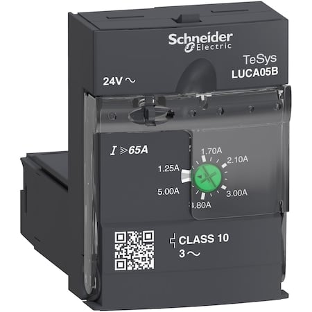 Standard control unit, TeSys Ultra, 1.25A to 5A, 3P motors, thermal magnetic protection, class 10, coil 24VAC MPN:LUCA05B