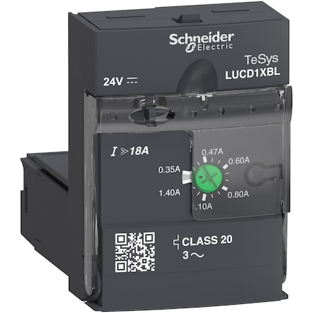 Advanced control unit, TeSys Ultra, 0.35A to 1.4A, 3P motors, protection & diagnostic, class 20, coil 24VDC MPN:LUCD1XBL