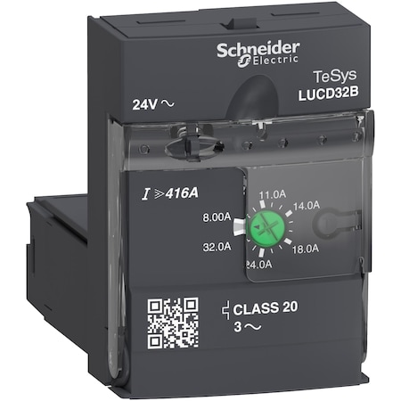 Advanced control unit, TeSys Ultra, 8A to 32A, 3P motors, protection & diagnostic, class 20, coil 24VAC MPN:LUCD32B