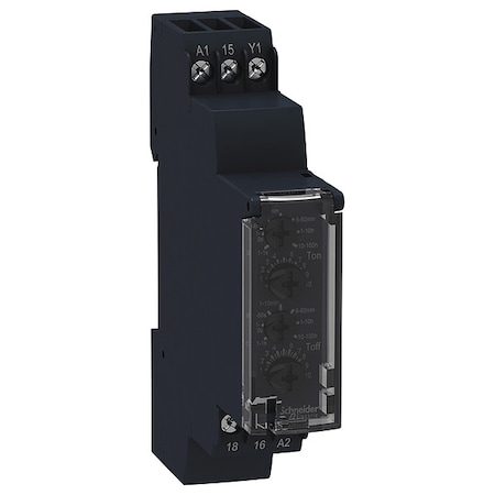Time Delay Relay, Square, Asymmetrical Flashing, 1 Functions 12V AC, SPDT MPN:RE17RLJU
