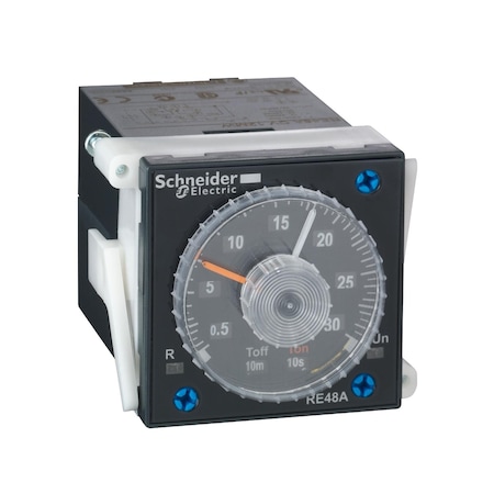 Dual function relay, Harmony Timer Relays, 5A, 2CO, 0.02s.300h, asymmetrical flashing, 24.240V AC DC MPN:RE48ACV12MW