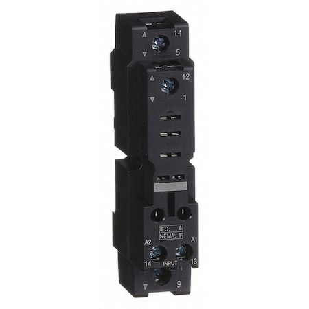 Relay Socket, 16 A, DIN-Rail & Surface Socket Mounting, 5 Pins, SPDT, Elevator Socket, Finger Safe MPN:RPZF1