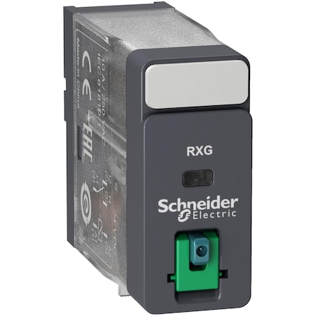 Interface plug in relay, Harmony Electromechanical Relays, 10A, 1CO, lockable test but to n, 24V DC MPN:RXG11BD