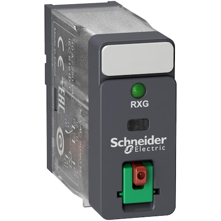 Interface plug in relay, Harmony Electromechanical Relays, 10A, 1CO, with LED, lockable test but to n, 230V AC MPN:RXG12P7
