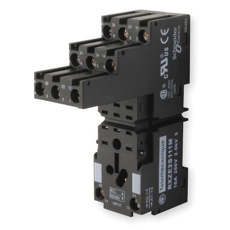 Relay Socket, Standard, Square, 11 Pin, 10A MPN:RXZE2S111M