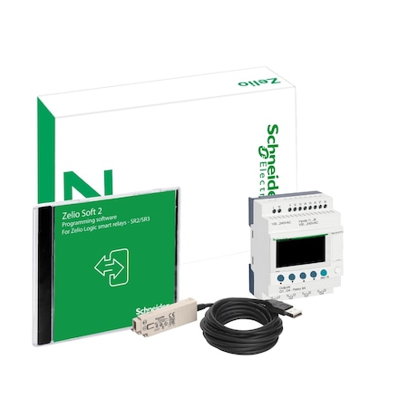 Compact discovery packs, Zelio Logic SR2 SR3, smart relay discovery pack, 12 IO, 100 to 240V AC MPN:SR2PACKFU