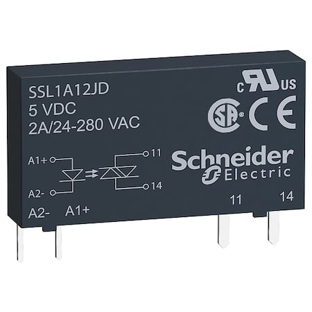 Solid State Relay, 1 Phase, Pin, Socket, SCR MPN:SSL1A12BDR