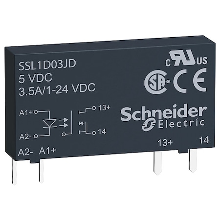 Solid State Relay, 1 Phase, Pin, Socket, MOSFET MPN:SSL1D03JD