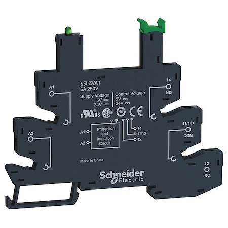 Slim Interface Relay Socket, 6 A, 5 Pins MPN:SSLZRA1