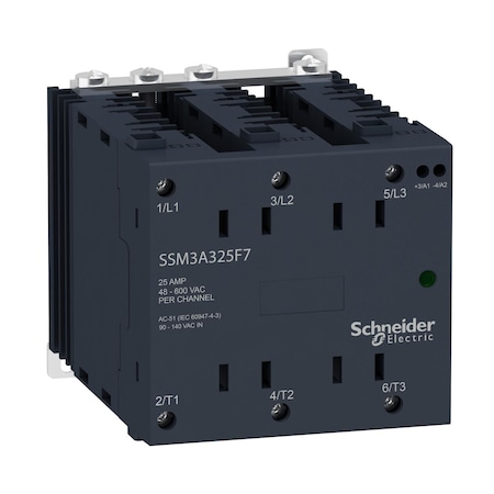 Solid State Relay, 3 Phase, Screw, symmetrical DIN rail MPN:SSM3A325P7