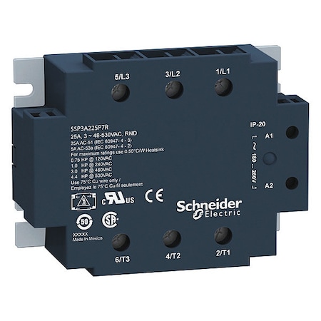 Solid State Relay, 3 Phase, Screw Clamp, Panel, SCR MPN:SSP3A250BD