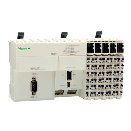 Logic controller, Modicon M258, compact base, 42 IO, 24V DC, CANopen MPN:TM258LF42DT